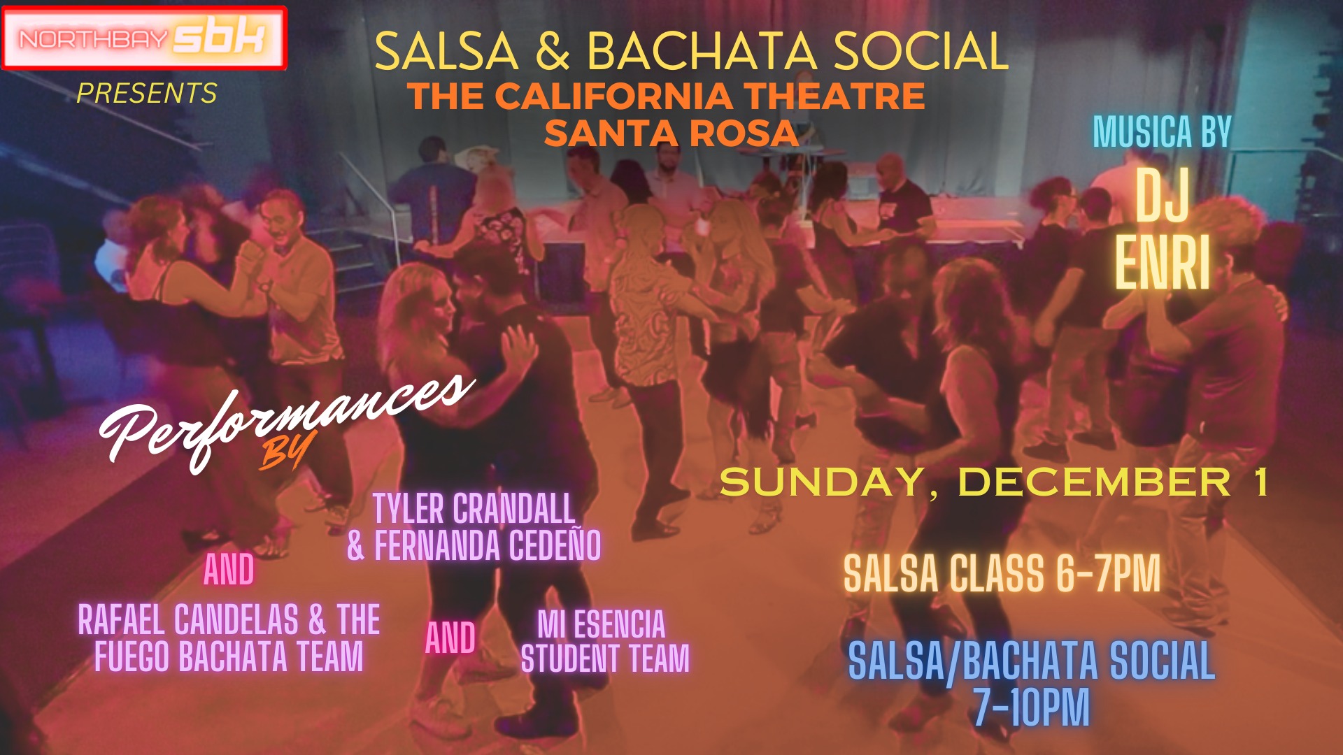 December Salsa Bachata Social at the California Theatre