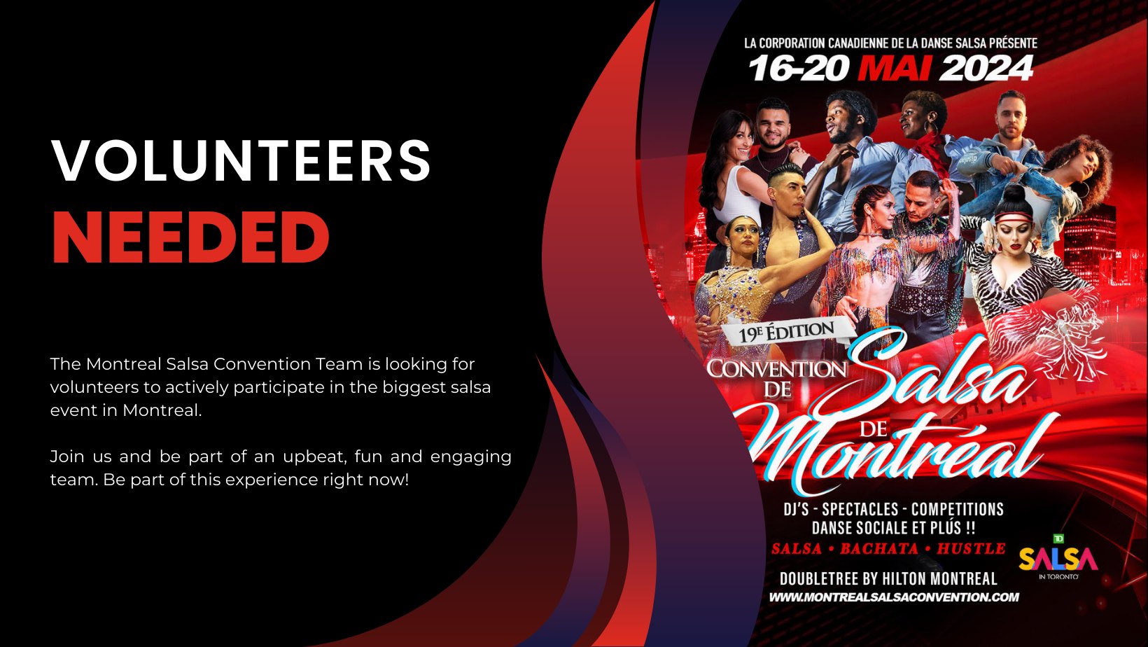 Appel à tous les bénévoles - Volunteers Needed - April 9th