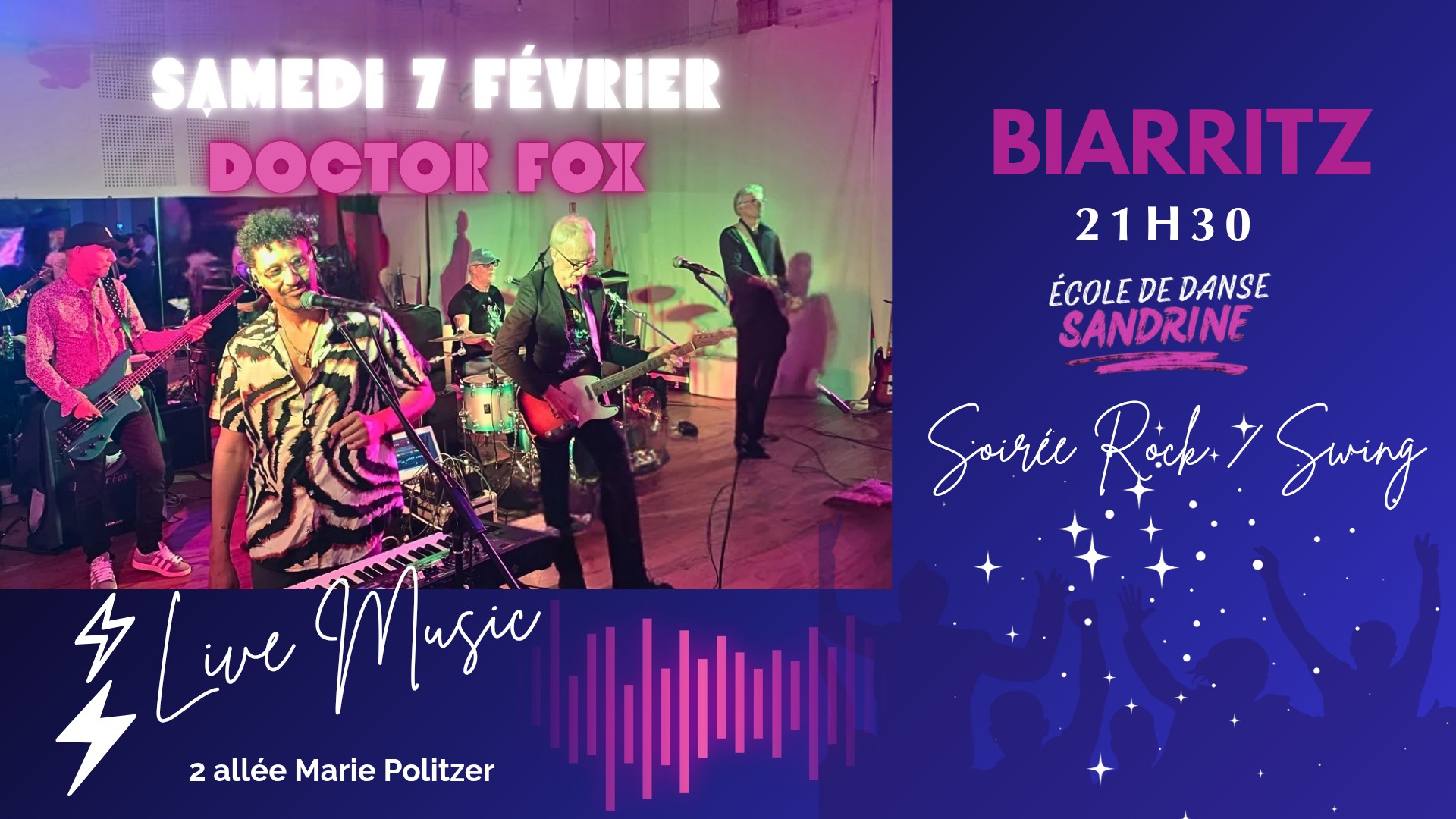 soirée ROCK SWING avec DOCTOR FOX 6 musiciens accros du blues rock