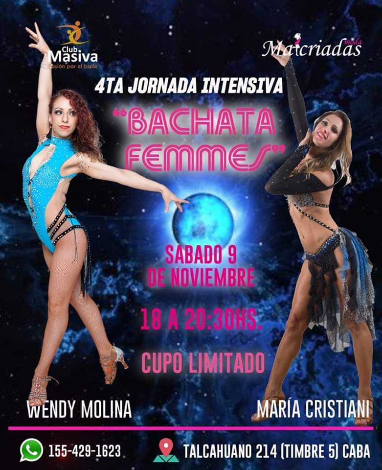 4ta Jornada "Bachata Femmes" Sab 9.11 de 18 a 20:30hs
