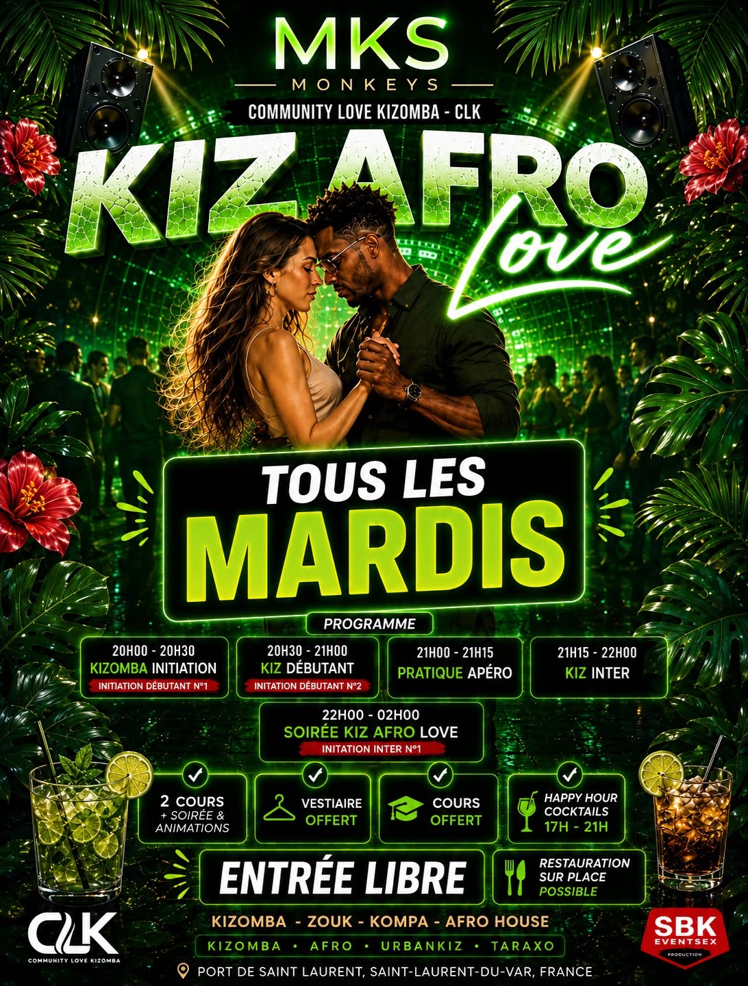 Cours & Soirée Kiz Afro Love (Monkeys)