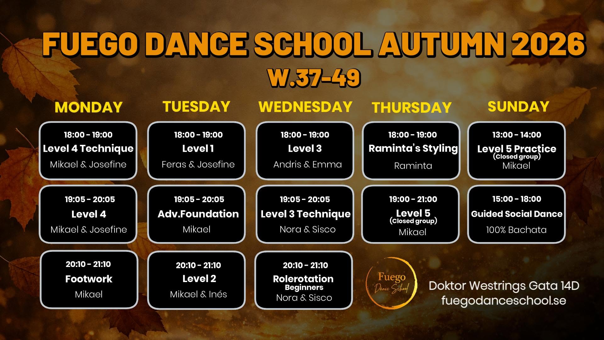 OPEN HOUSE WEEK 36 - AUTUMN SEMESTER