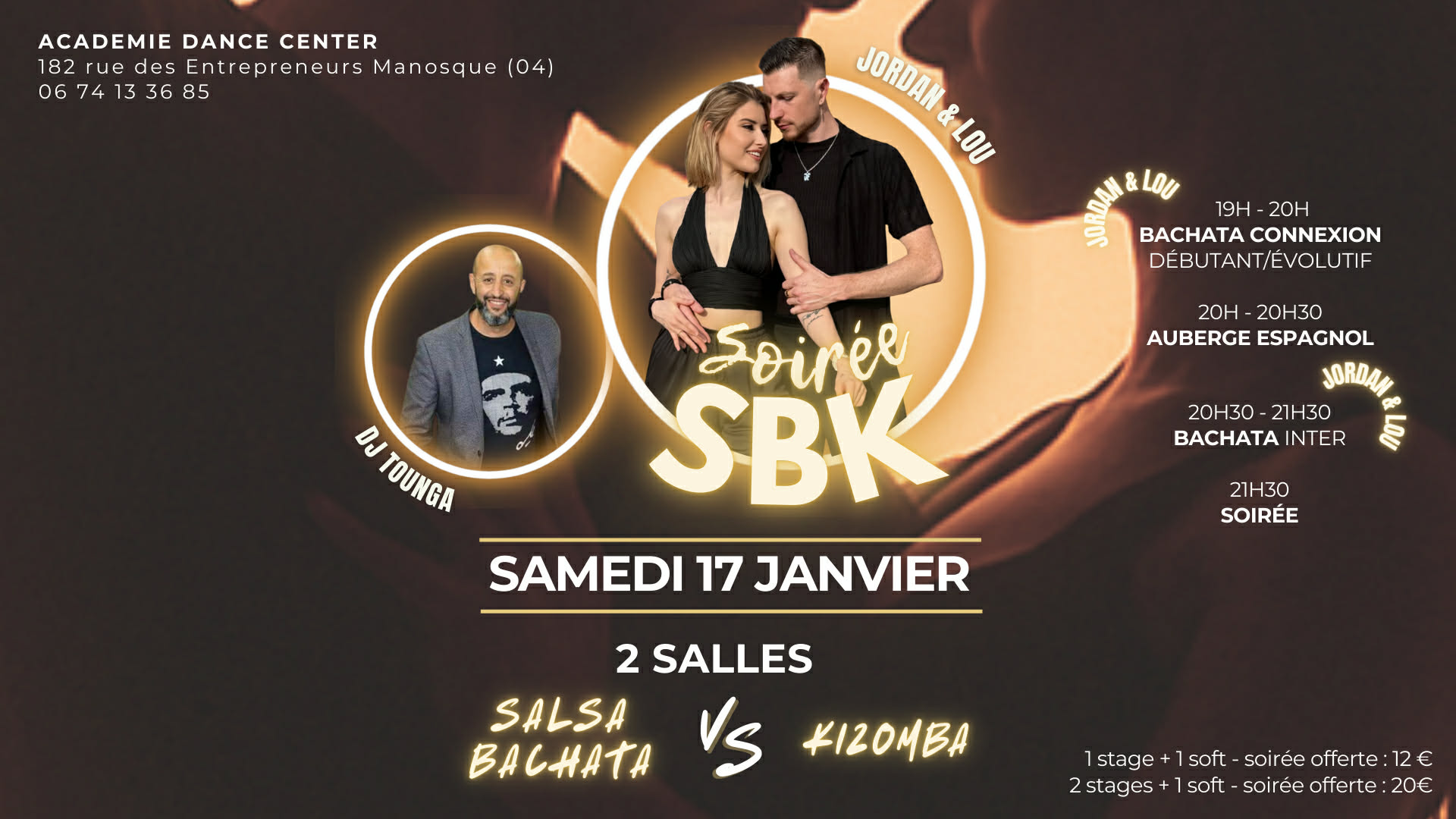Stages Bachata & Soirée 2 Salles SB r & Kiz Semba Guest Jordan & Lou