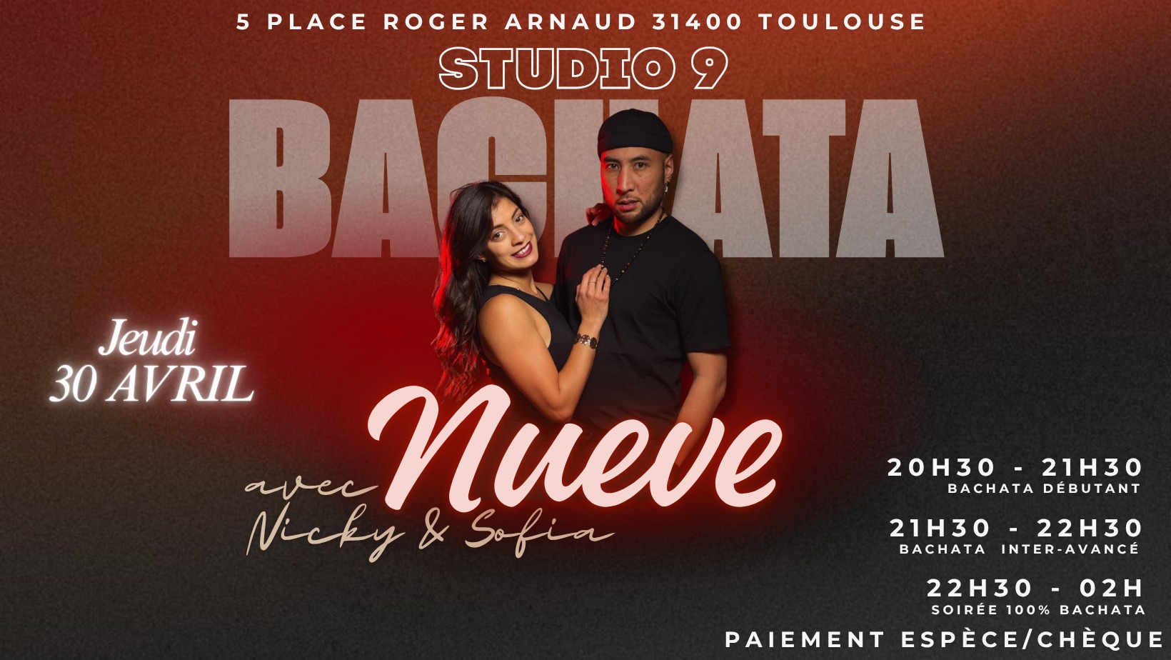 BACHATA NUEVE JEUDI 30 AVRIL