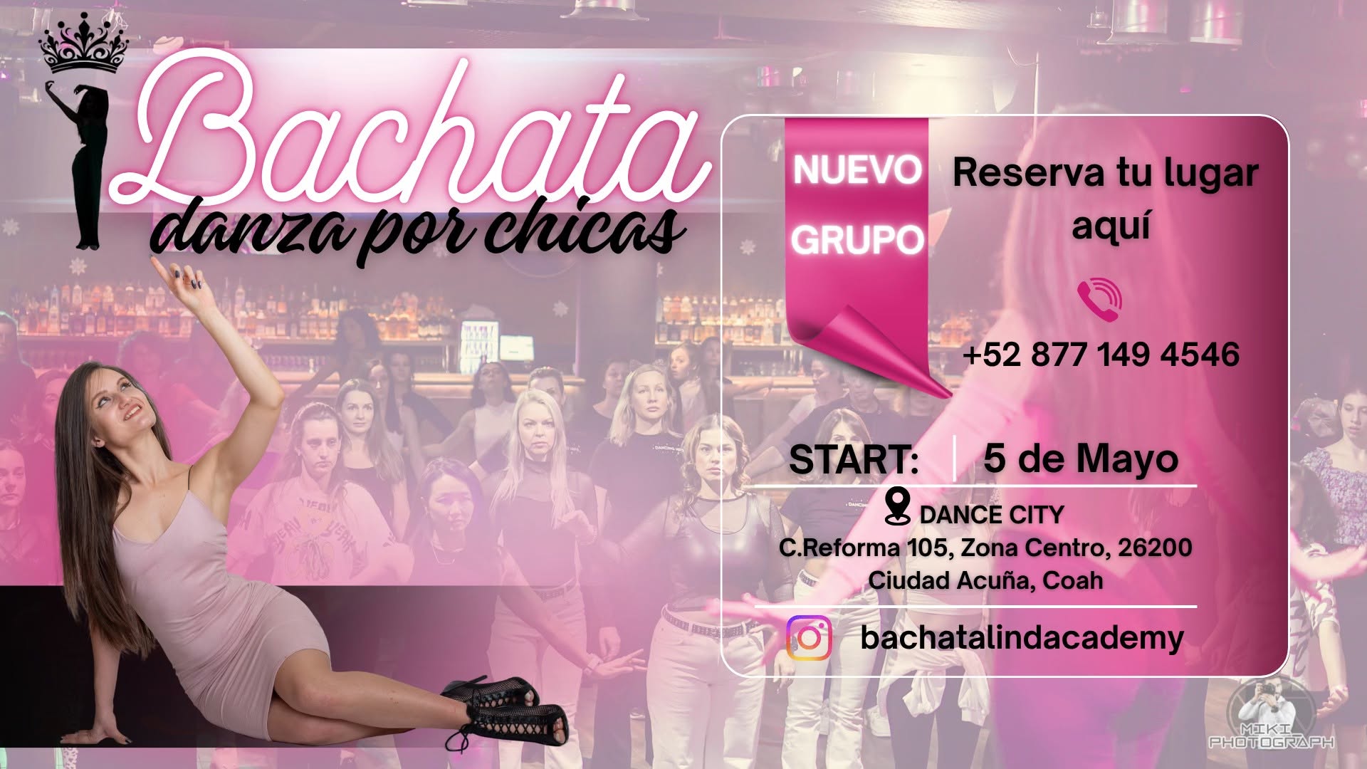 Bachata Danza para Chicas en Acuña 💜 Start: 5 de Mayo ✨ Nuevo grupo ✨ Dance city