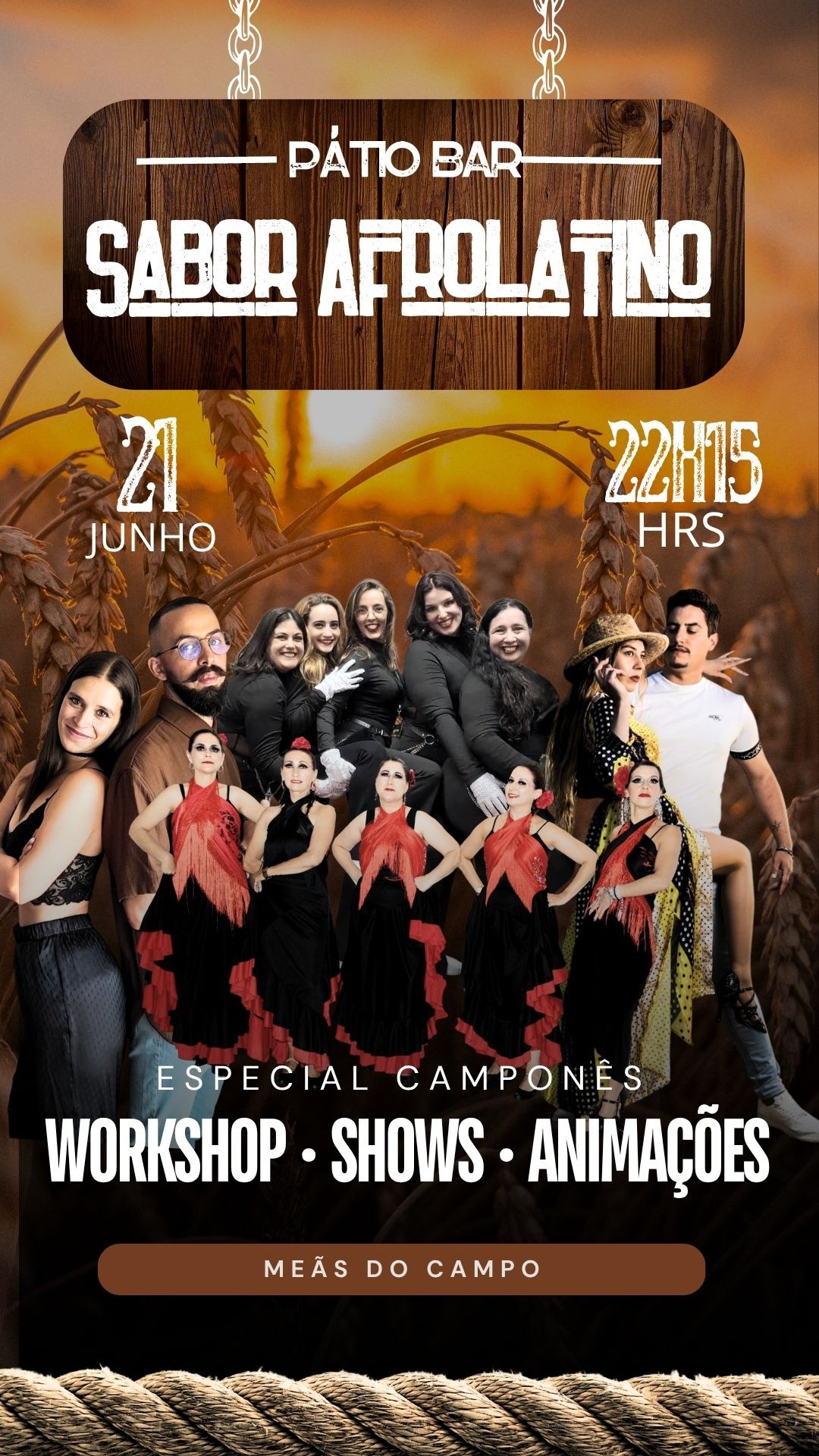 🪘🪇Festa Afrolatina🪇🪘 Workshop e Shows🕺💃 Meãs do Campo, Pátio Bar