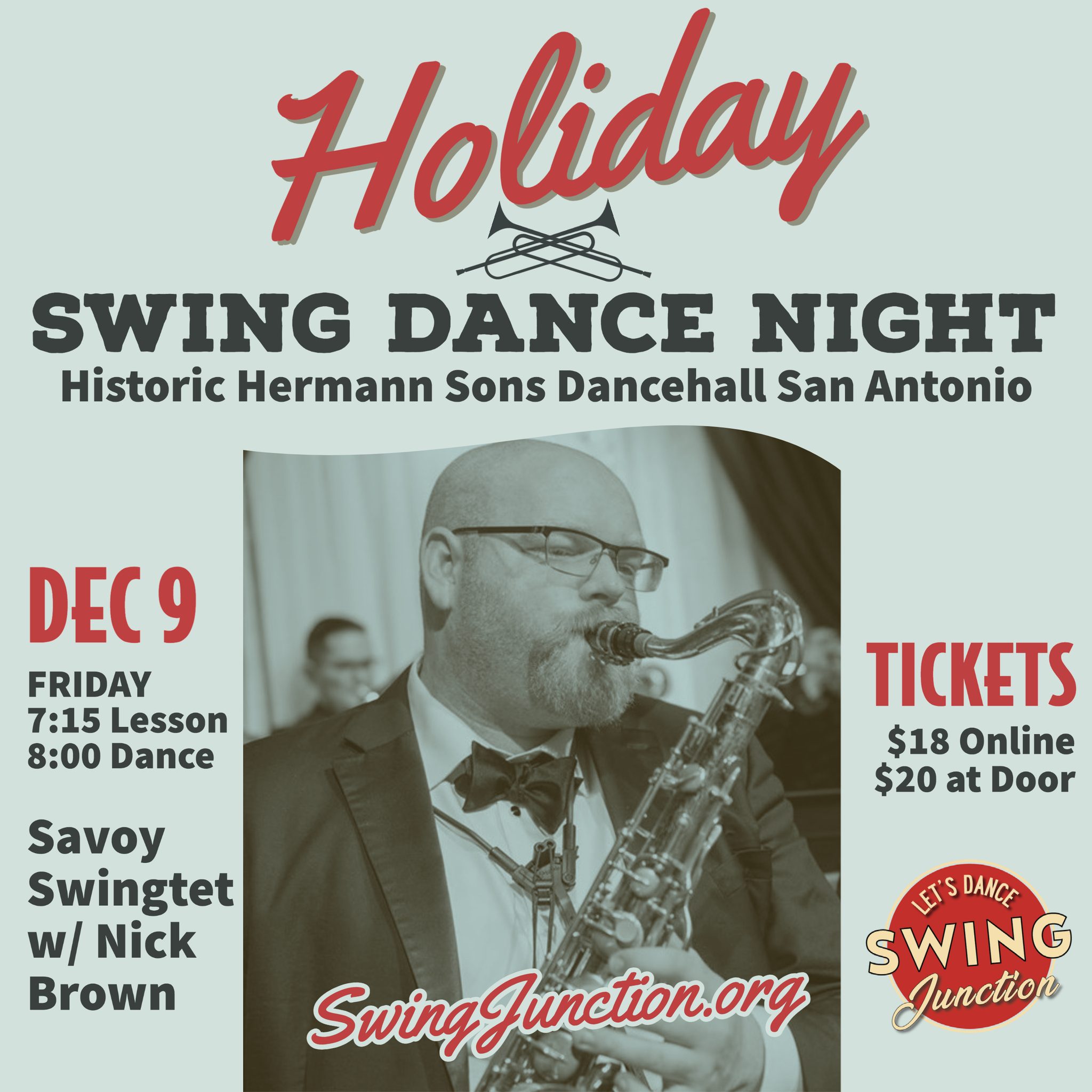 Savoy Swingtet Dance at "SWING 525" Hermann Sons Dancehall - Dec 9