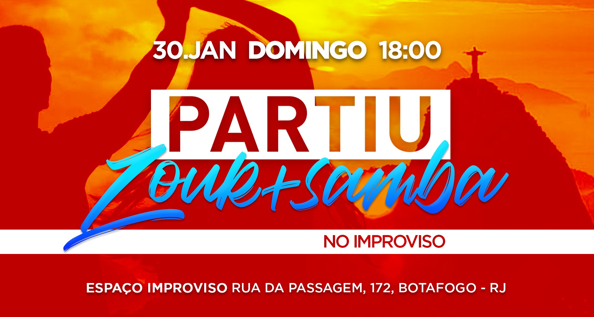 Partiu Zouk+Samba no Improviso! 30 01 Domingo 18:00