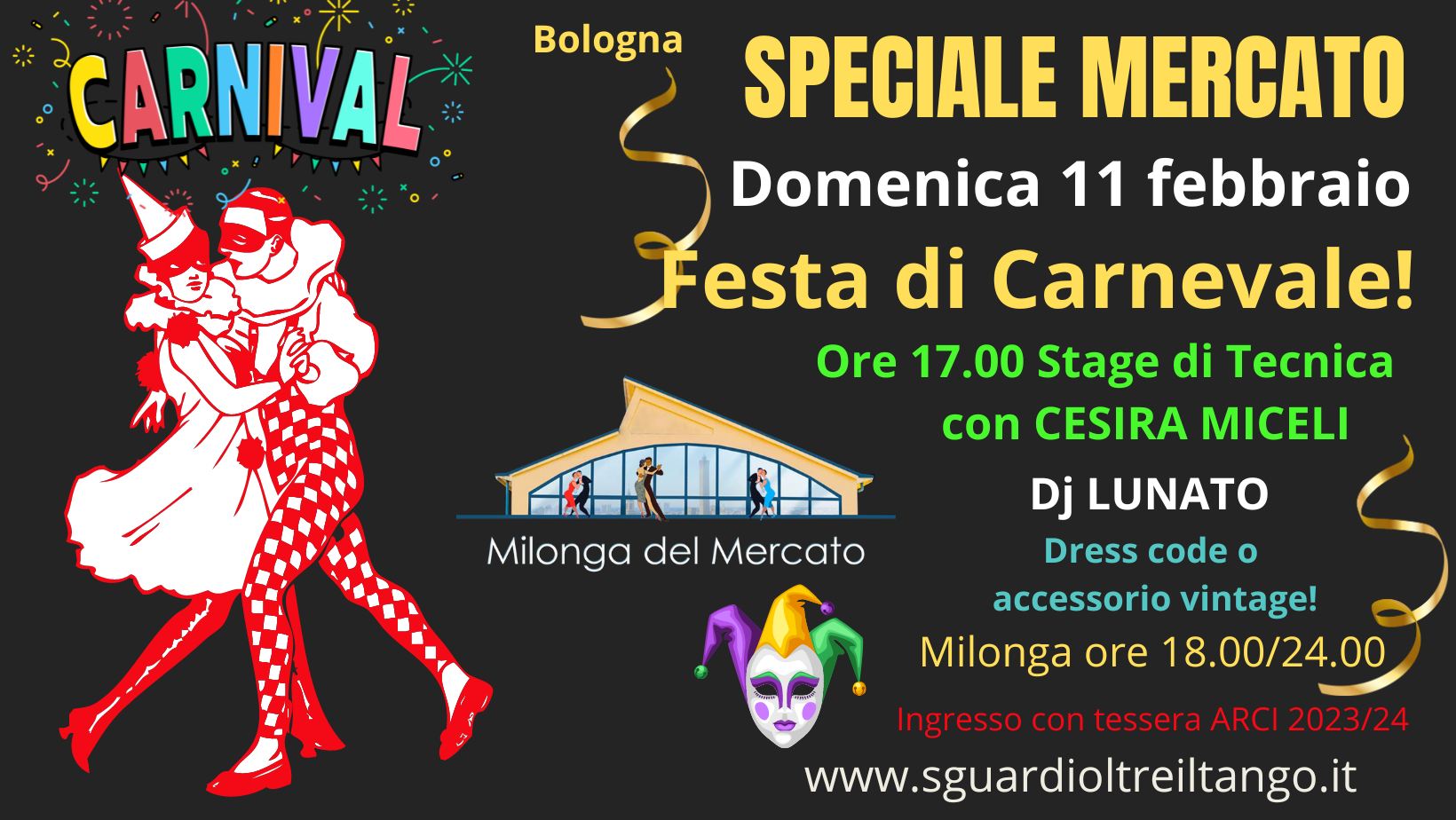 Festa di Carnevale! Dj Lunato! Stage di "Tecnica".