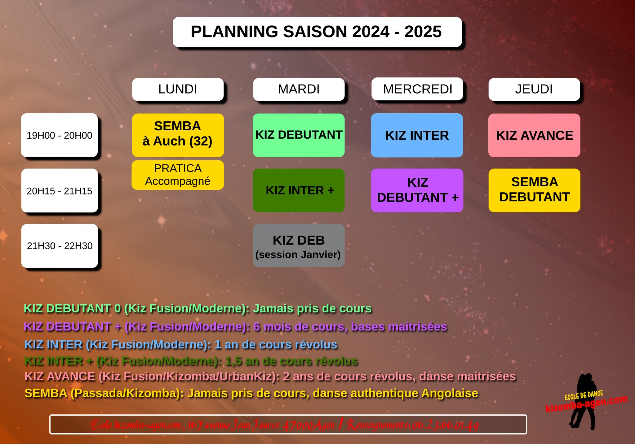 Kizomba-agen Rentrรฉe: 2024-2025 Planning