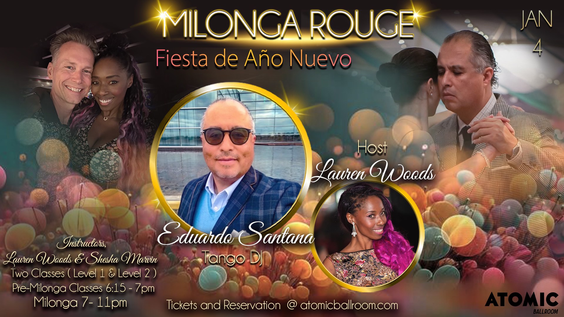 Milonga Rouge • Fiesta de Año Nuevo • TDJ Eduardo Santana, OC