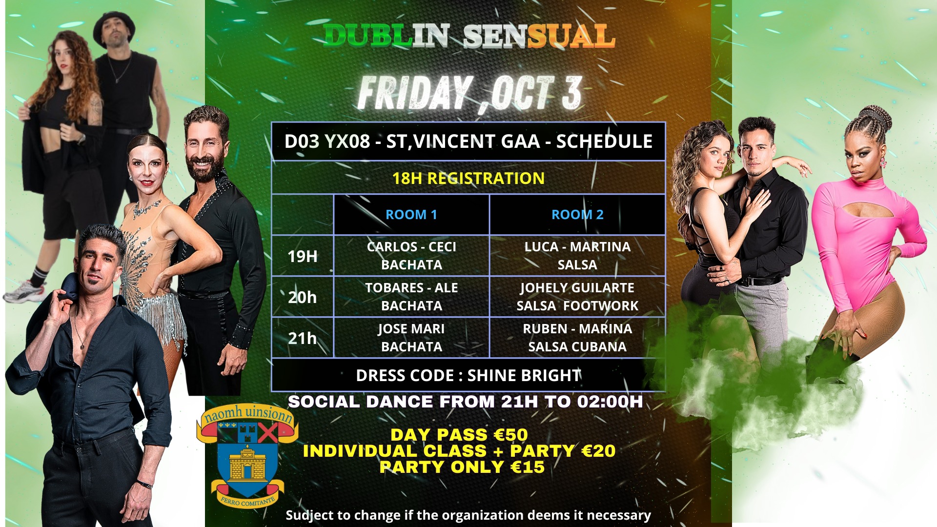 Friday Bachata Classes & Social 02 Rooms - DSF25 - St Vincent GAA