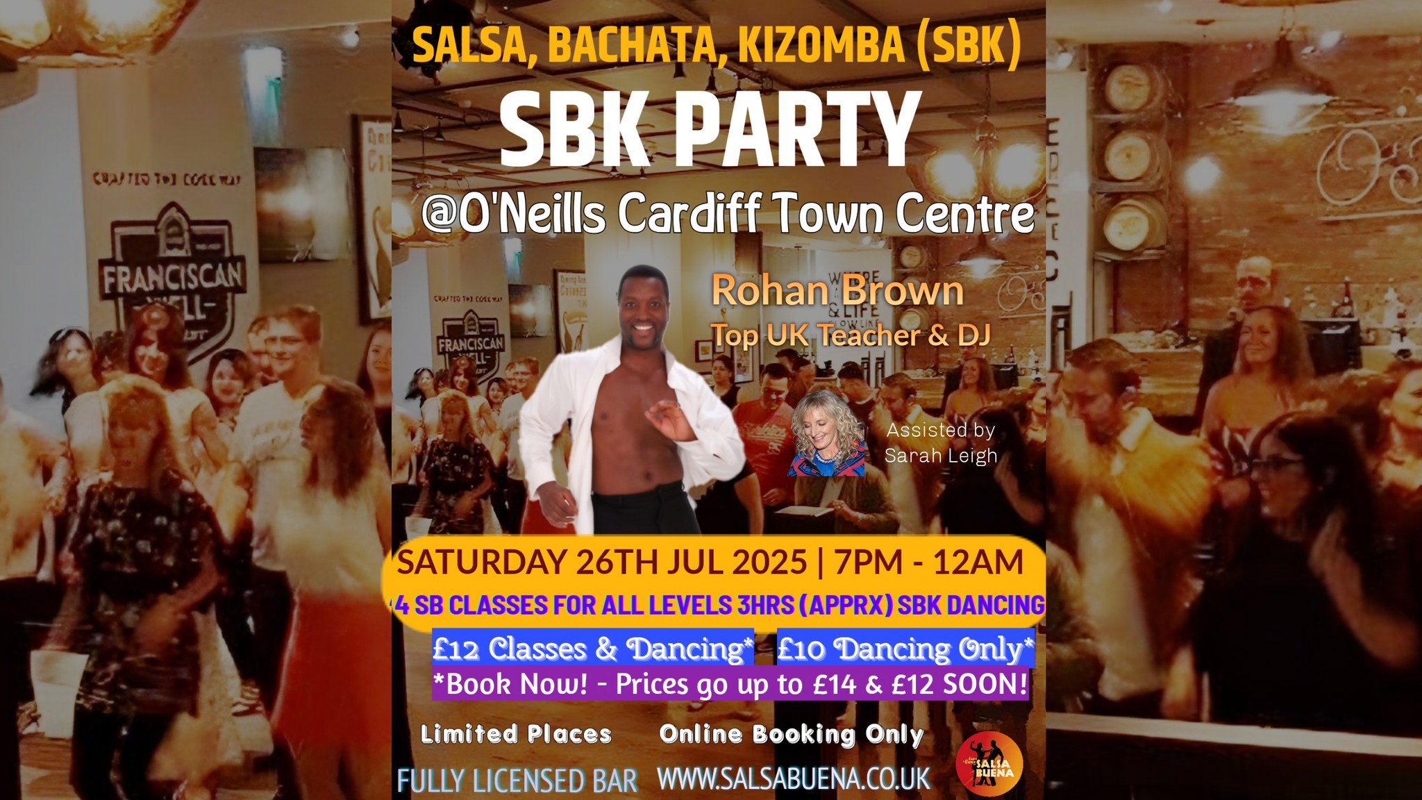 Saturday Salsa & Bachata Classes & SBK Party Cardiff with Top UK Guest Teacher & DJ Rohan Brown!