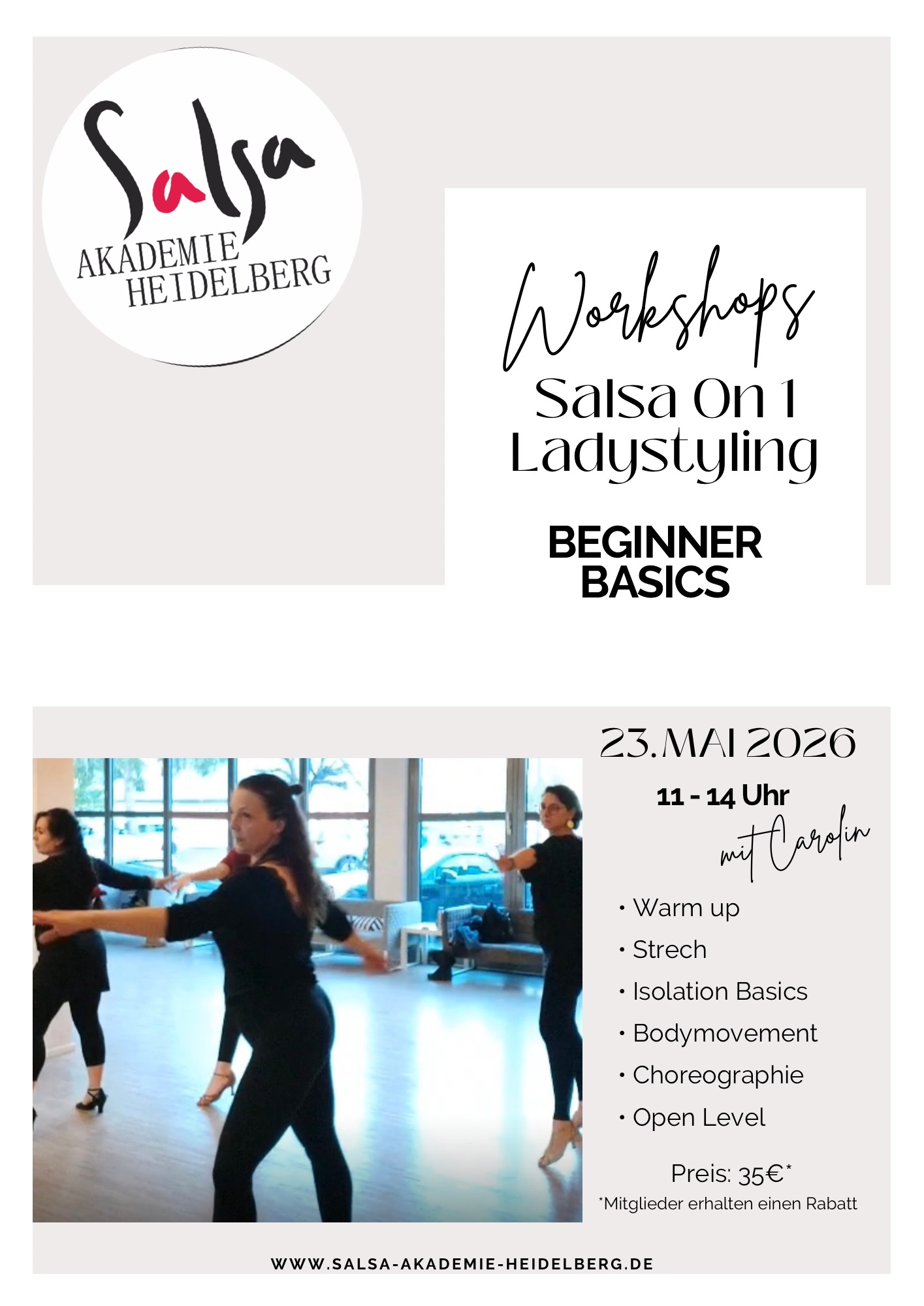 SALSA ON1 LADYSTYLING WORKSHOP BEGINNER & BASICS