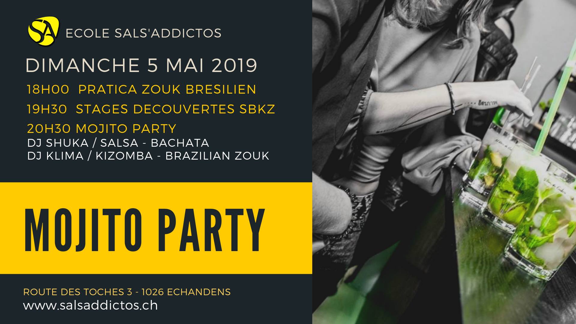 Mojito Party & Stages découverte SBKZ & Pratique Zouk Brésilien