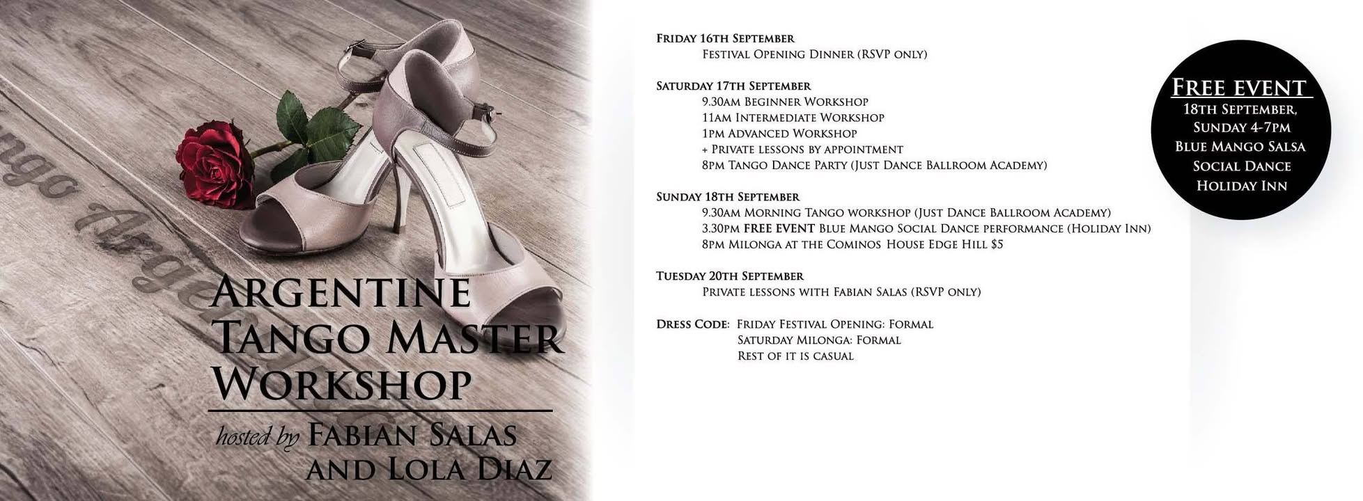 Argentine Tango Master workshop by Fabian Salas and Lola Diaz