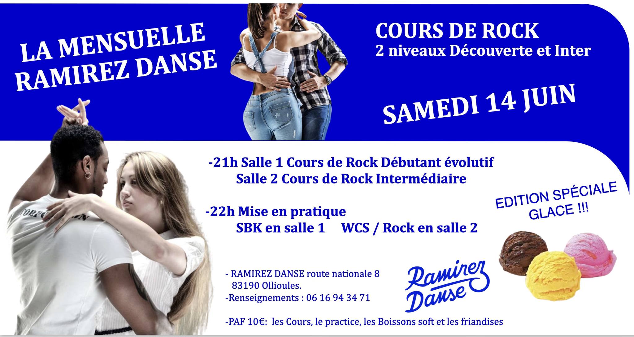 La Mensuelle Ramirez Danse "édition spéciale Glace" avec cours de Rock