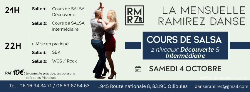 La Mensuelle Ramirez Danse avec cours de SALSA