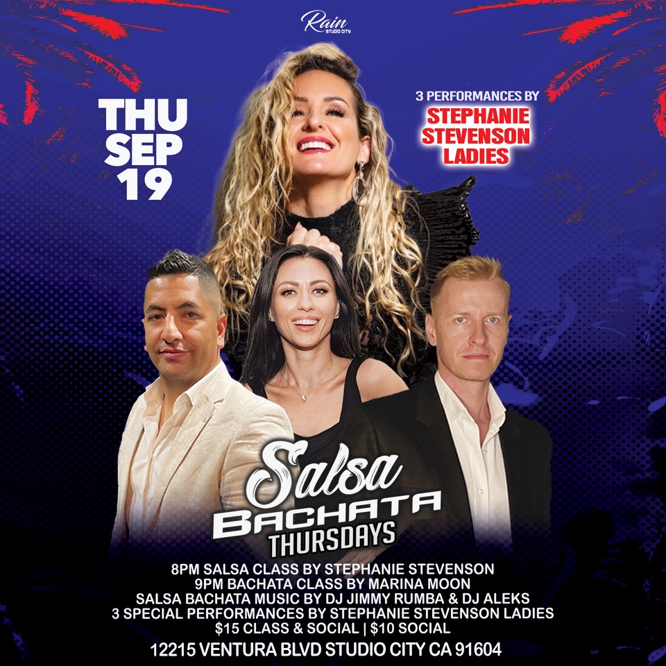 Rain Salsa Bachata Thursdays w STEPHANIE STEVENSON, Marina Moon, DJ Jimmy Rumba & DJ Aleks