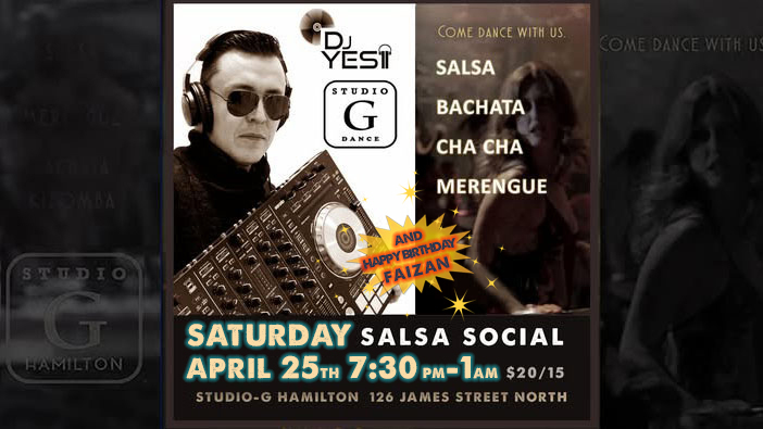 SATURDAY Salsa Bachata Social feat DJ YESII