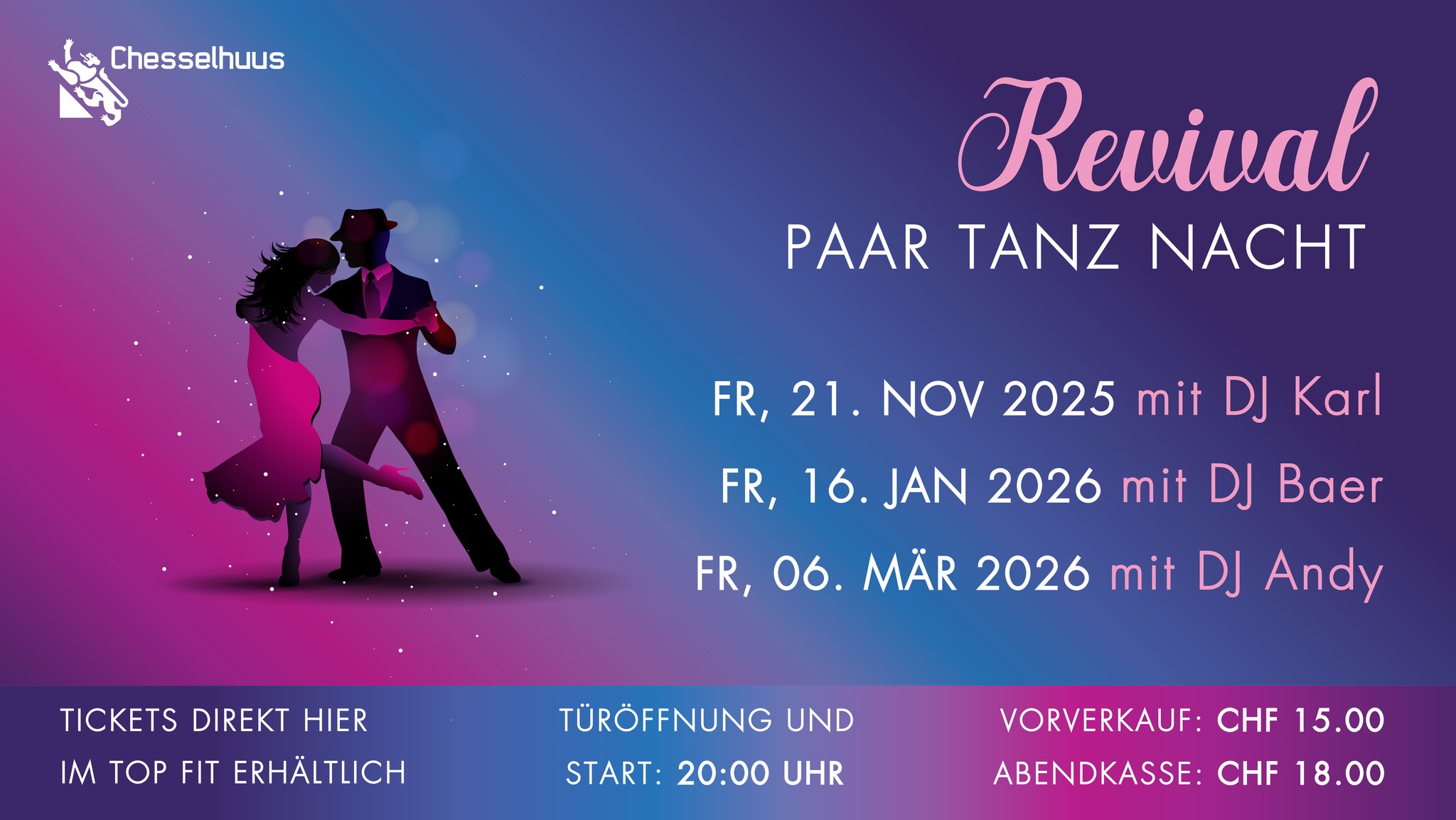 Revival Paar Tanz Nacht im Chesselhuus