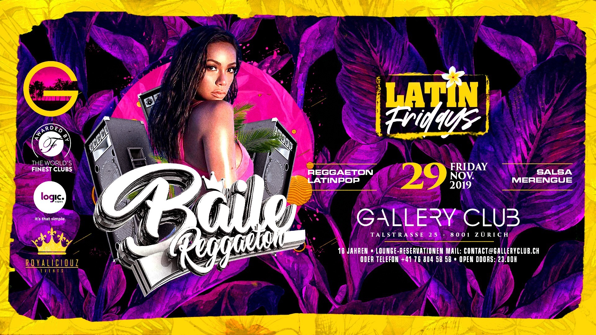 Baile Reggaeton • Fri 29.11.2019 • Gallery Club