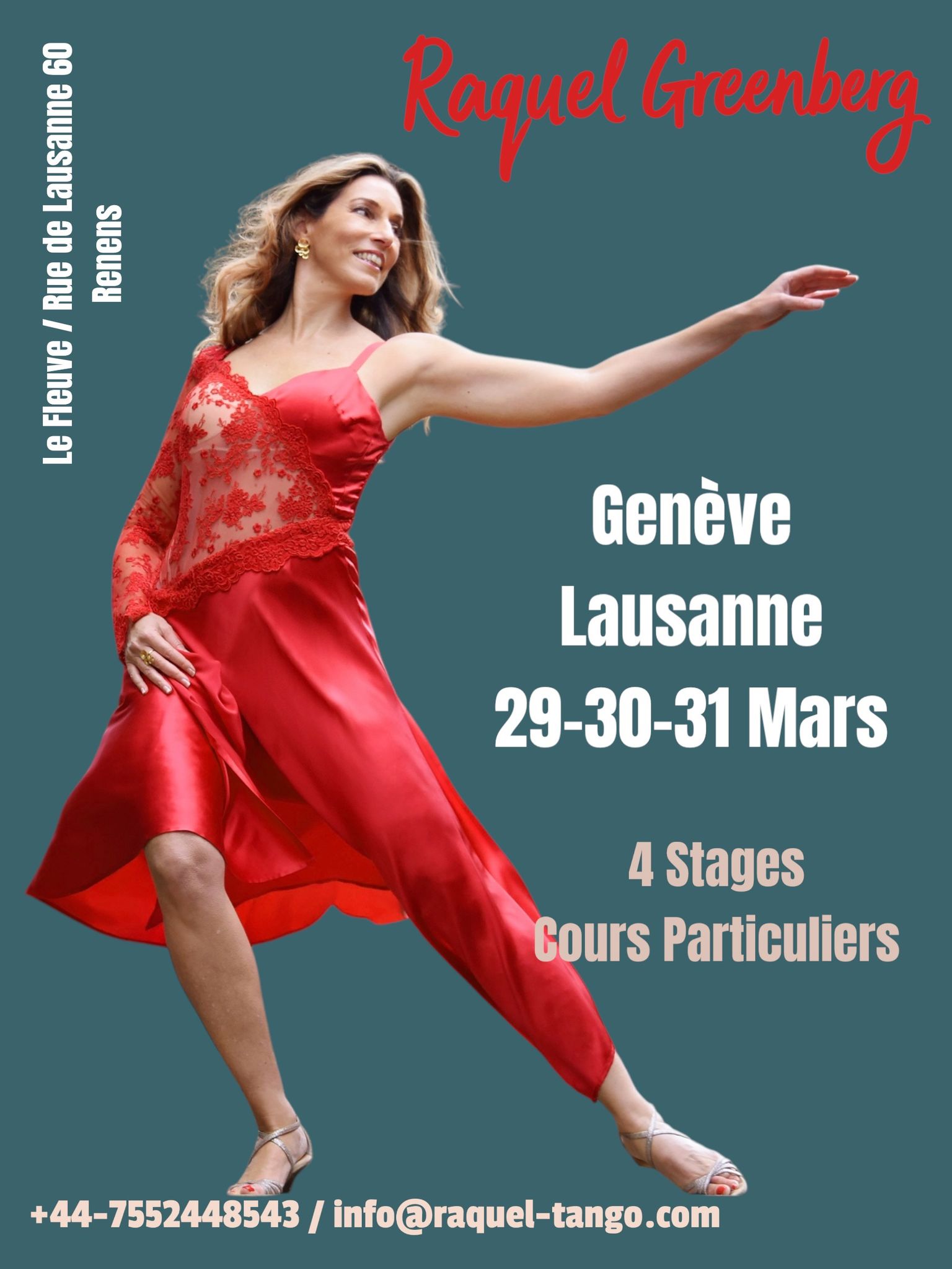 Tango Stage et Particuliers a Geneve et Lausanne avec Raquel