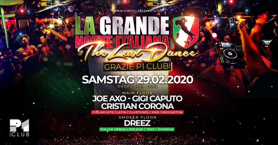 La Grande Notte Italiana „The Last Dance“ Grazie P1 CLUB