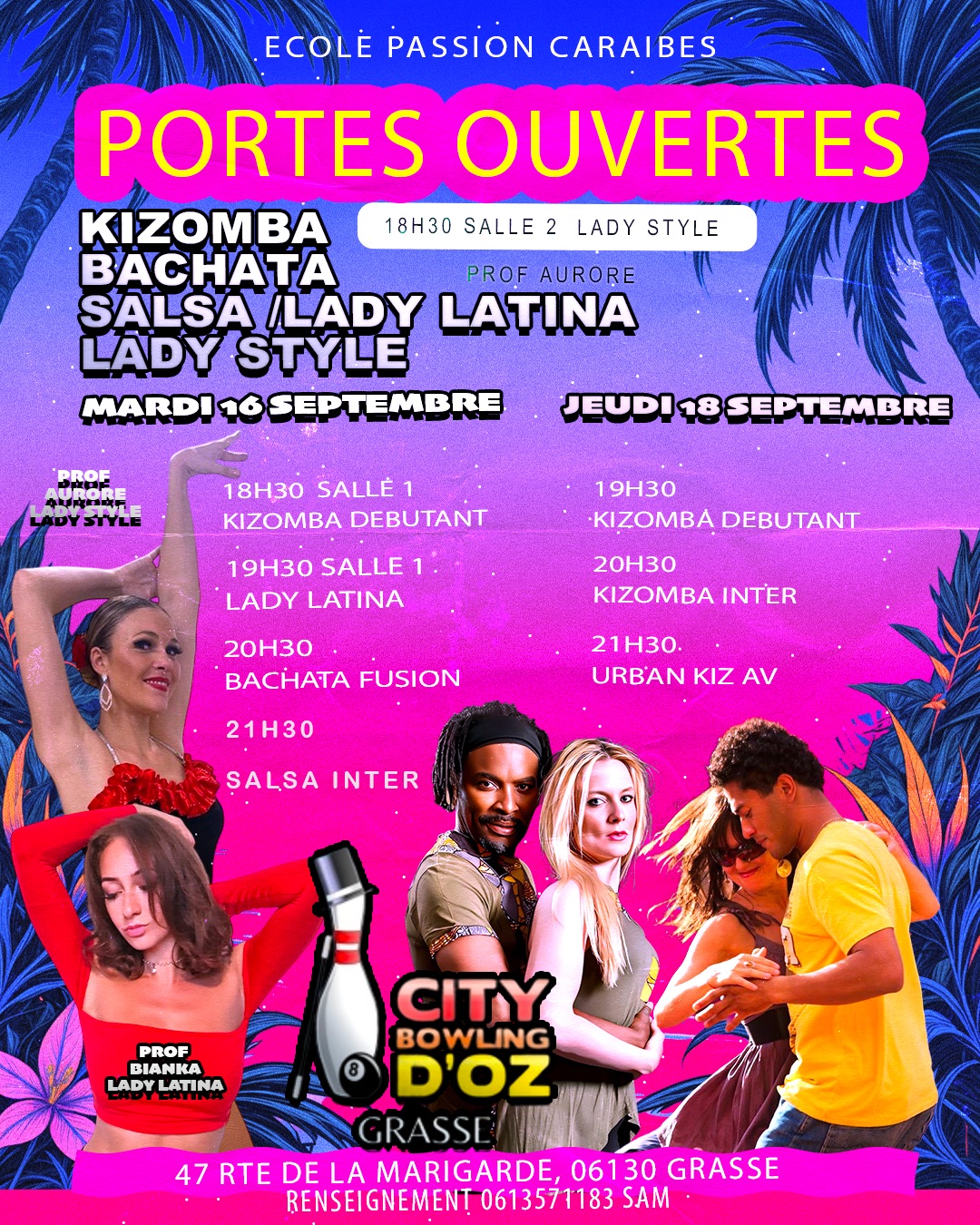 Portes Ouvertes kizomba Bachata Salsa Lady Latina au bowling City Grasse