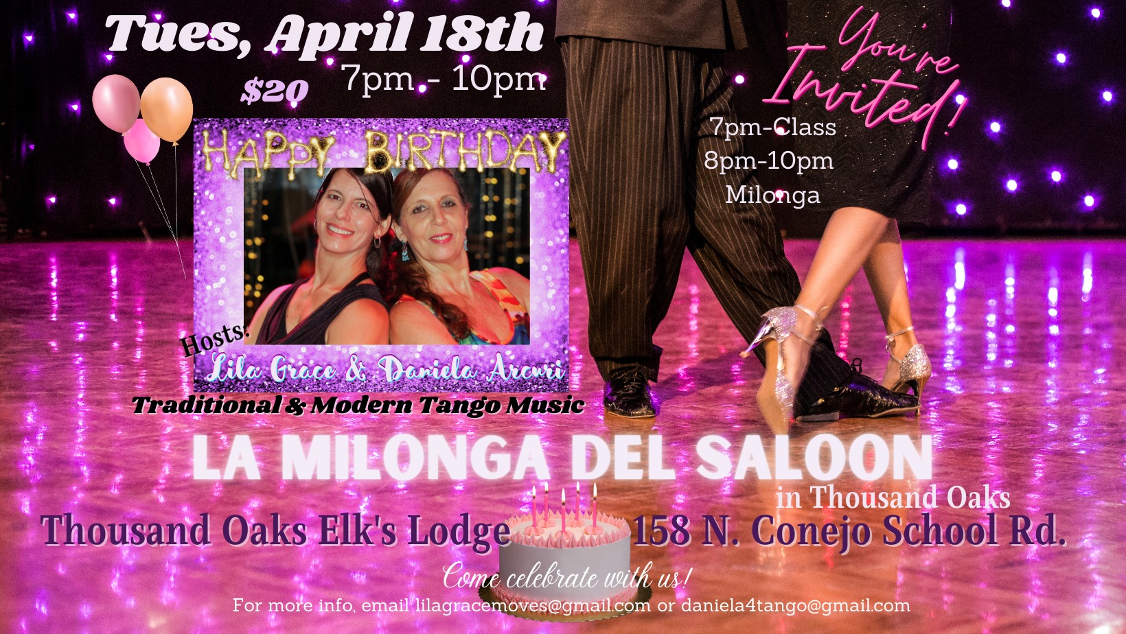 Birthday Milonga! Lila & Daniela celebrate in Thousand Oaks
