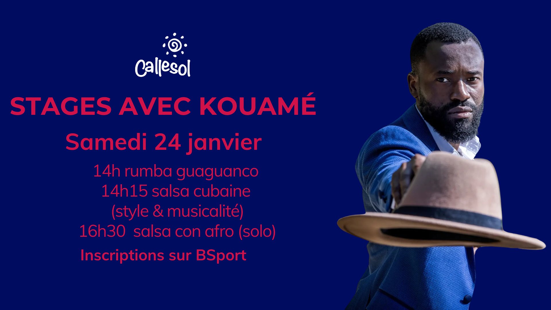 Stages avec Kouamé : rumba, salsa style & musicalité, salsa con afro