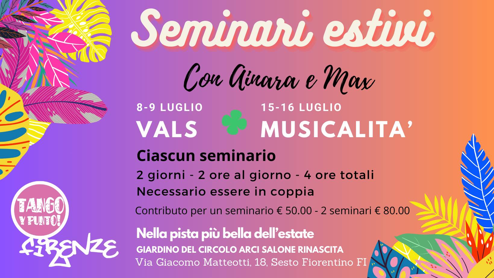 SEMINARI ESTIVI TANGO Y PUNTO