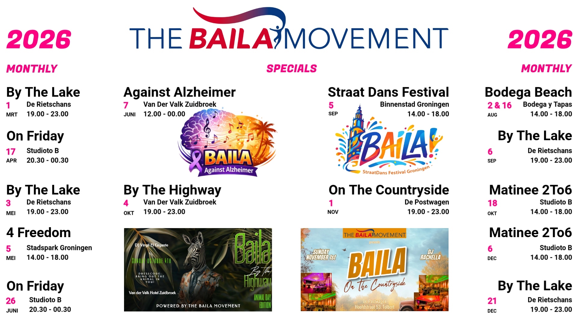 ALL The BAILA Movement 2026 Events