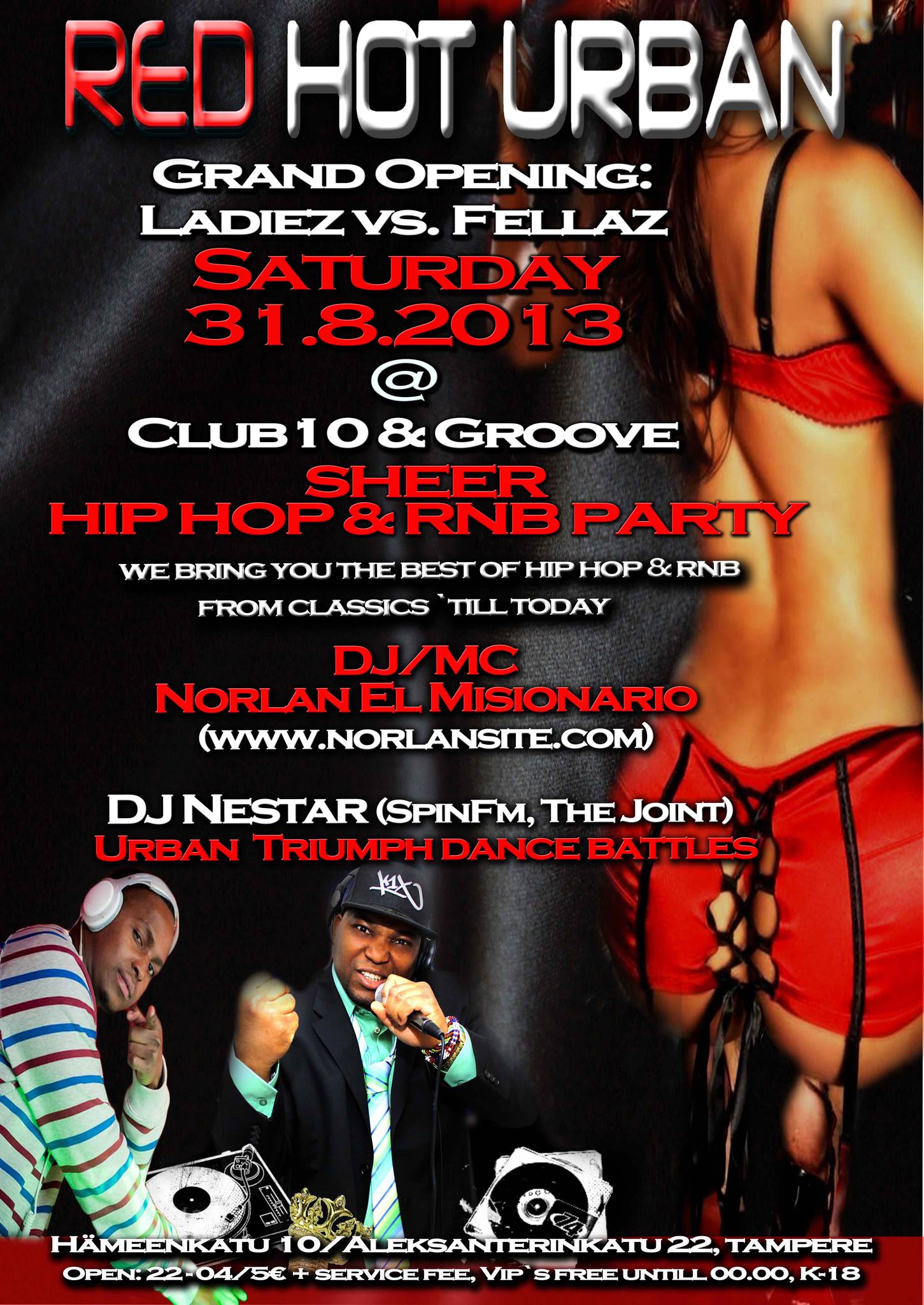 RED HOT URBAN - THE SHEER HIP HOP & R'n'B PARTY - GRAND OPENING (TRE)