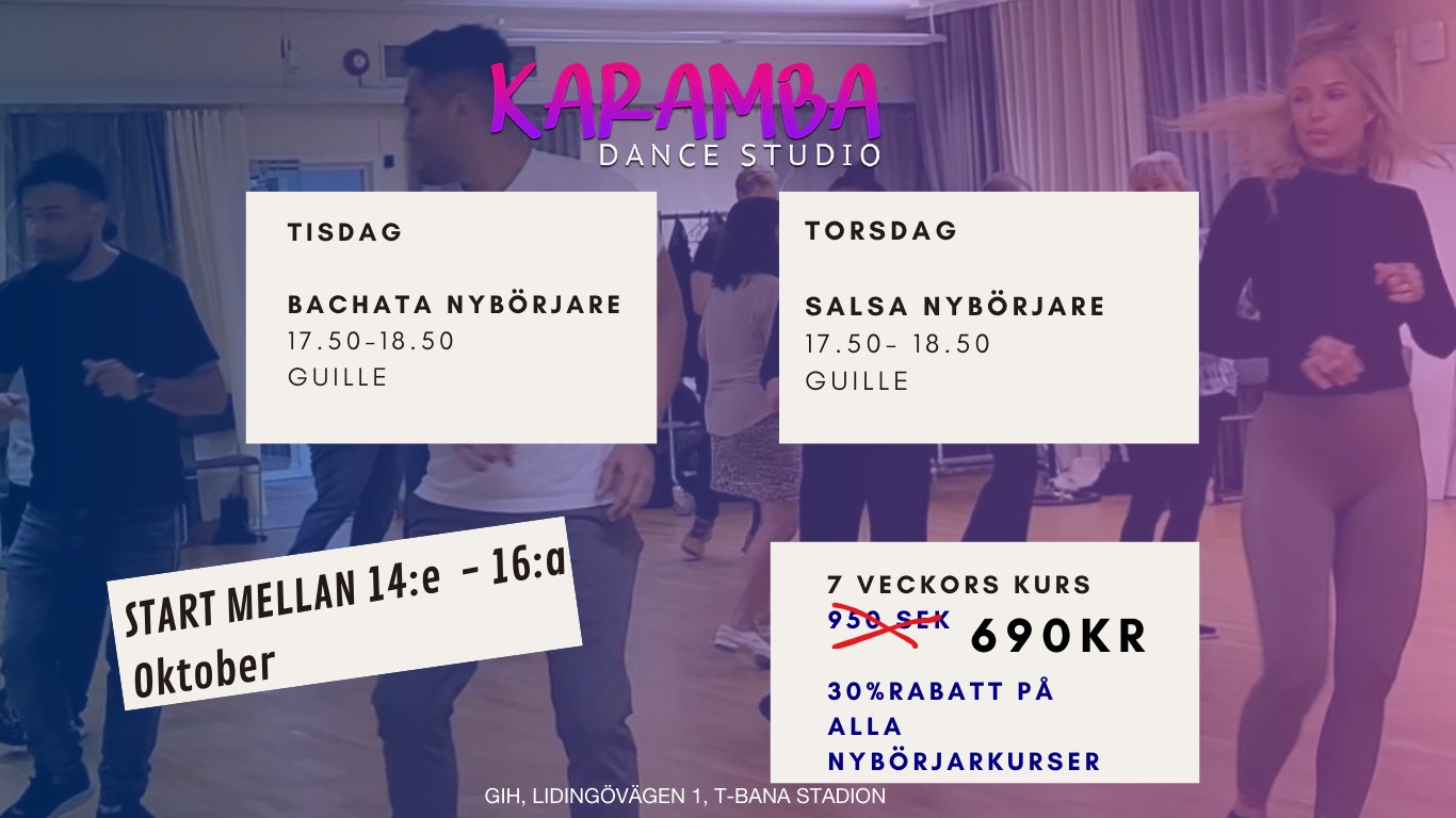 Nya Nybörjarkurser Salsa - bachata Nybörjare 30% off