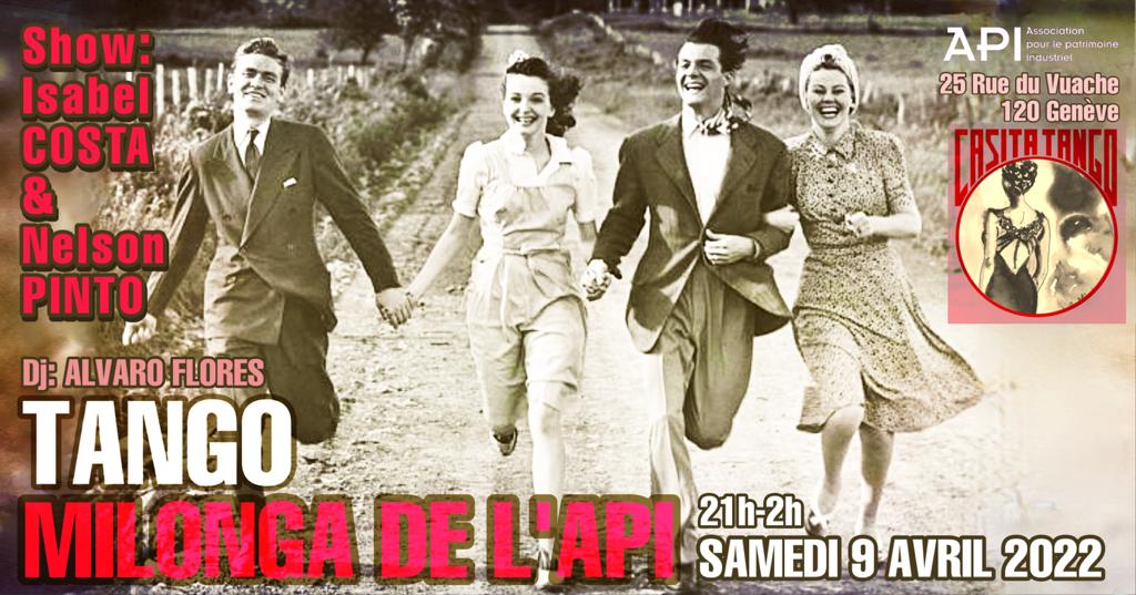 La Milonga de l'API ,séminaire et show Isabel Costa et Nelson Pinto (PT) ainsi que Dj Alvaro Flores