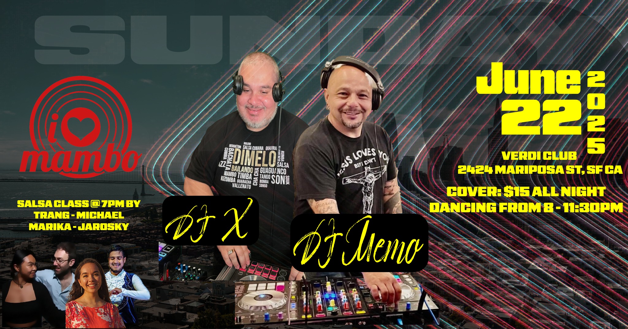 iHeartMambo - Sunday June 22nd Edition - FREE Beginner and INT Salsa Classes at 7pm