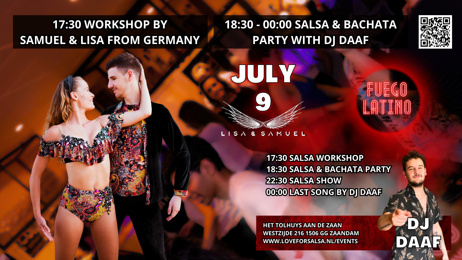 Fuego Latino Samuel & Lisa DJ Daaf 9 juli 2023