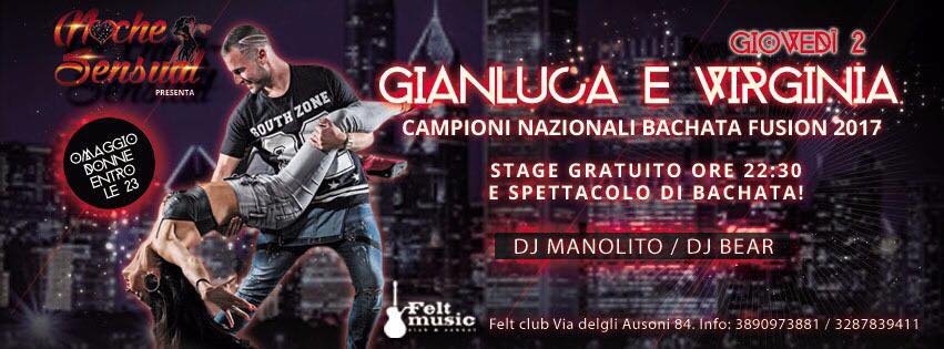 Noche Sensual Giovedi Stage Gratuito e Show Gianluca e Virginia