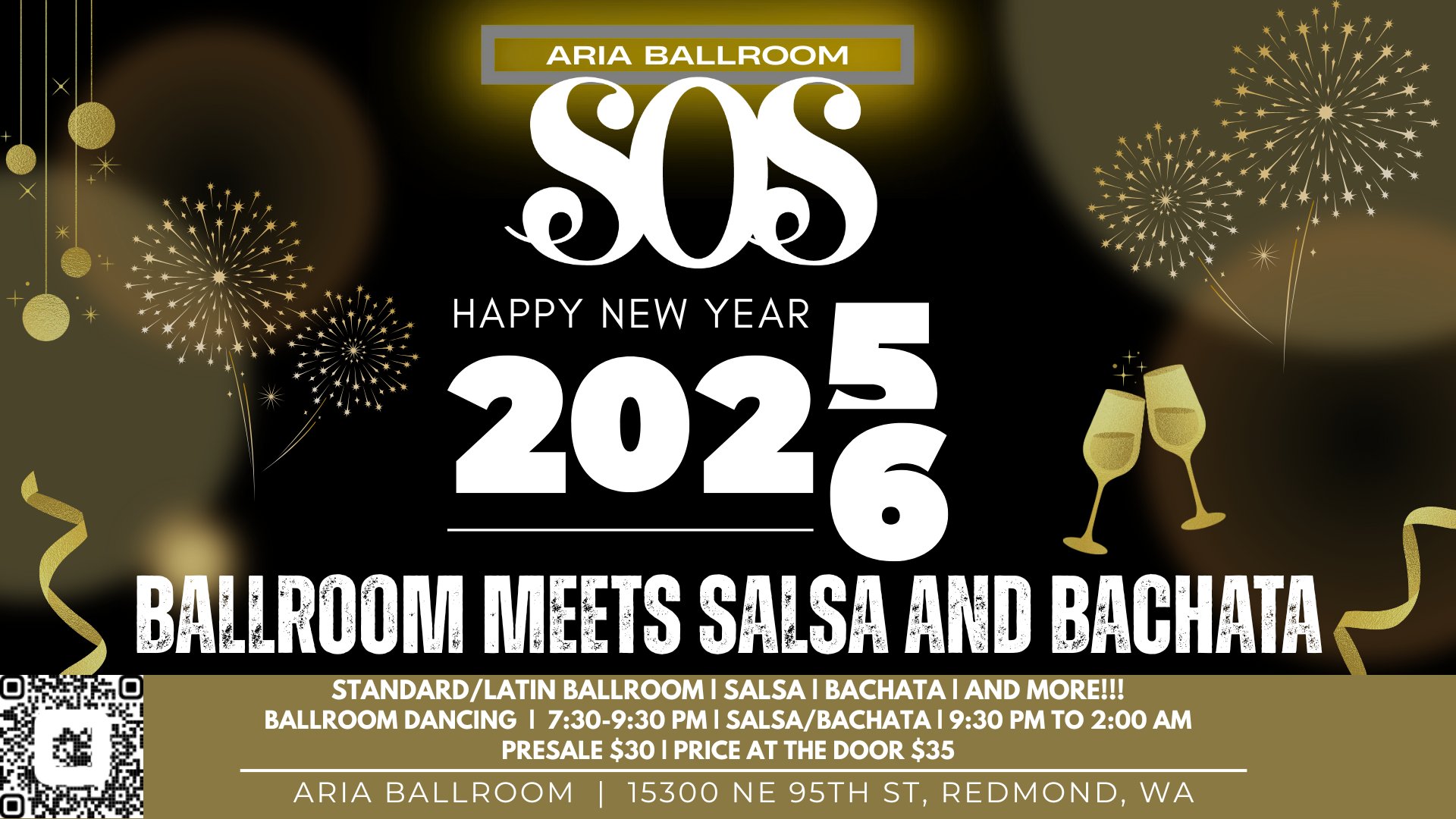 eSOeS - New Year's Eve Dec 31st 2025 - Ballroom meets Salsa and Bachata at Aria Ballroom
