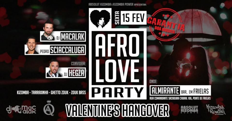 AFROLOVE ♡Valentine's Hangover♡ Sex.15 Fev - Almirante Bar
