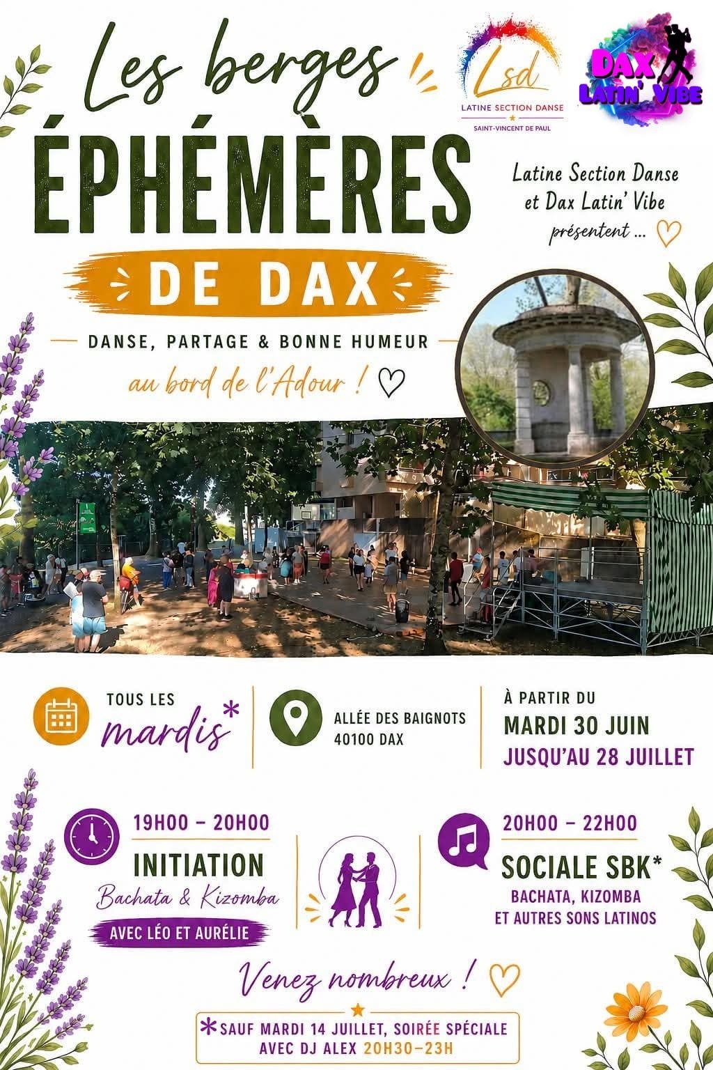 Initiation bachata kizomba et sociale SBK - Berges Éphémères SBK