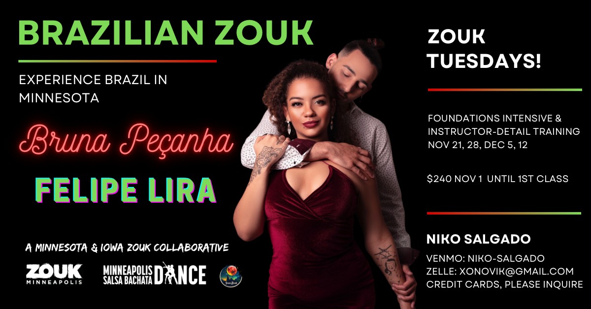 Bruna and Felipe Brazilian Zouk Intensive Series Minneapolis