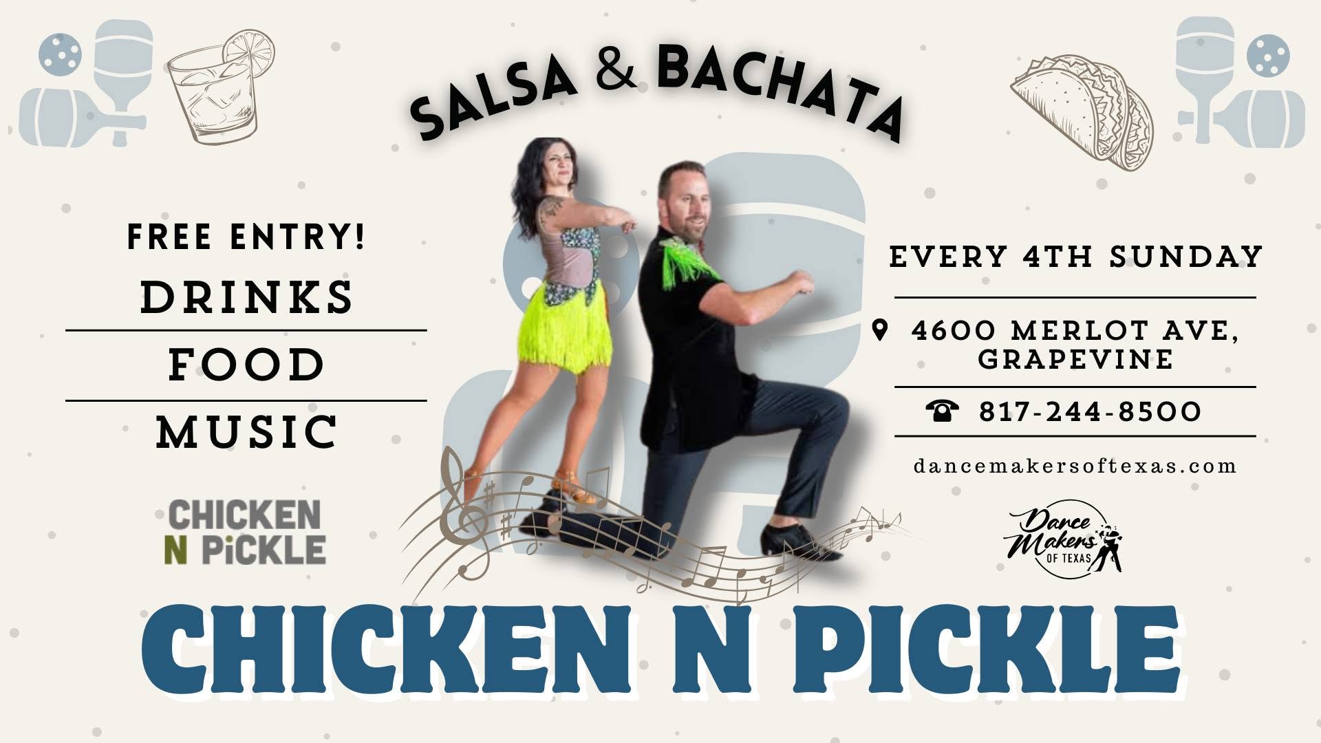 FREE Salsa & Bachata Class with DanceMakers at Chicken N Pickle Grapevine