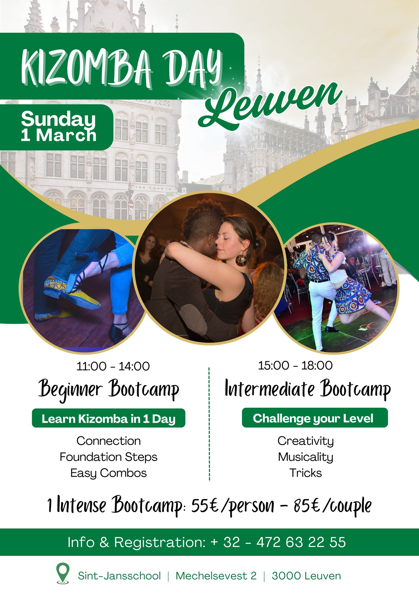 Kizomba Day Leuven - Intense Beginner & Intermediate Bootcamp