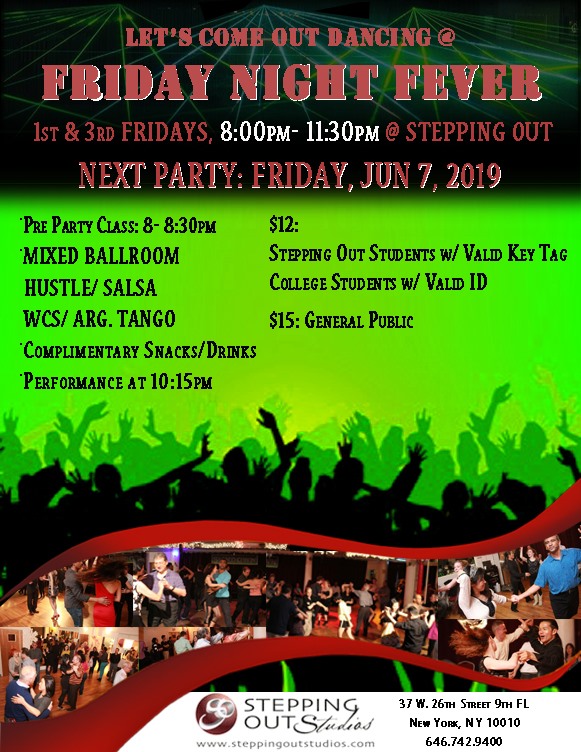 June 7 Friday Night Fever Mixed Ballroom Party at Stepping Out!