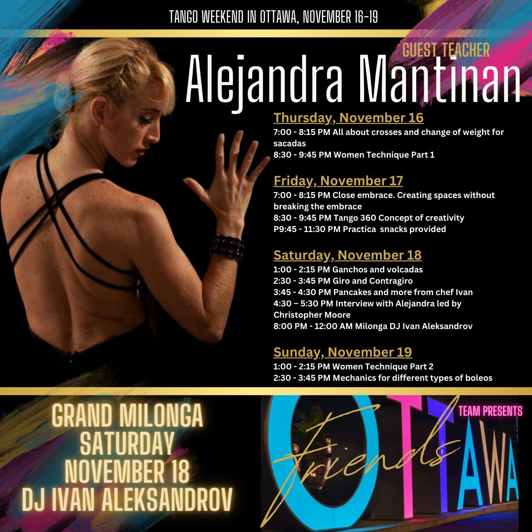 Alejandra Mantinan in Ottawa with Tango Friends