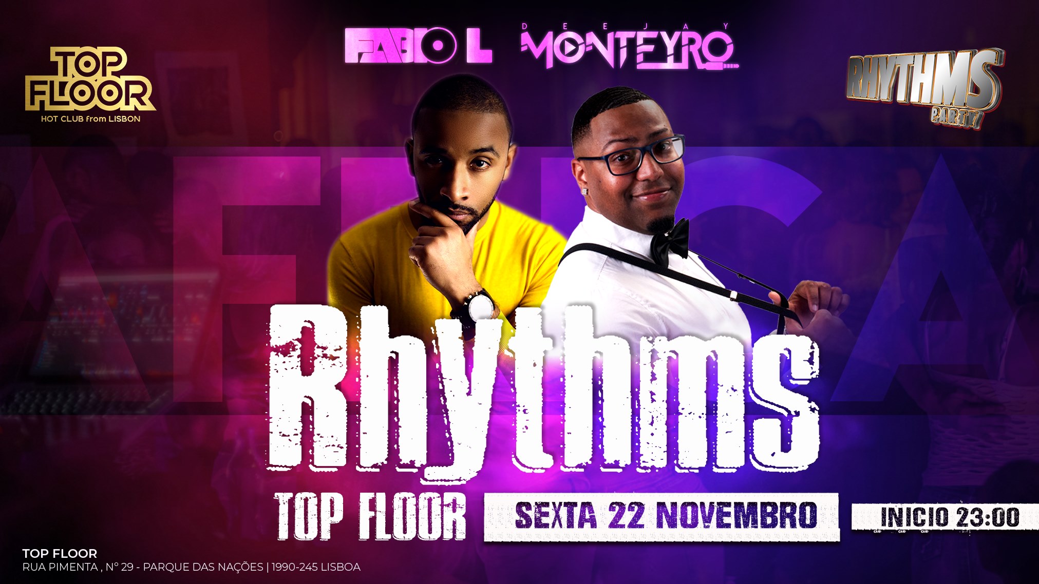 Rhythms no Top Floor - Sexta-feira 22 Novembro