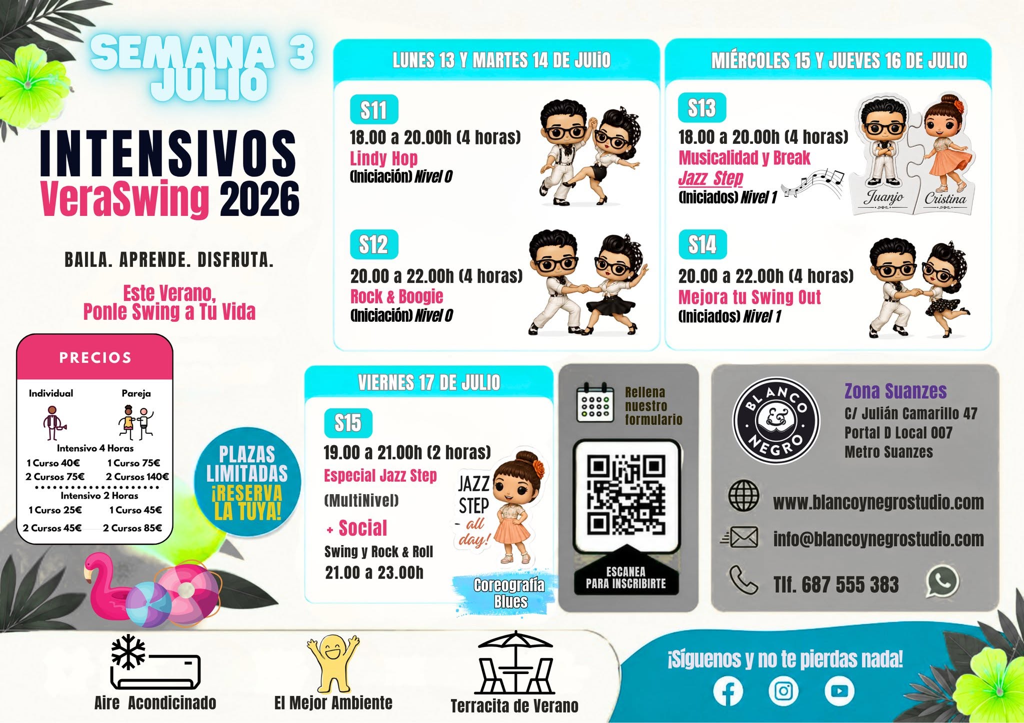 Incripción Semana 3 Intensivos de VeraSwing Julio 2026 en Blanco y Negro Studio