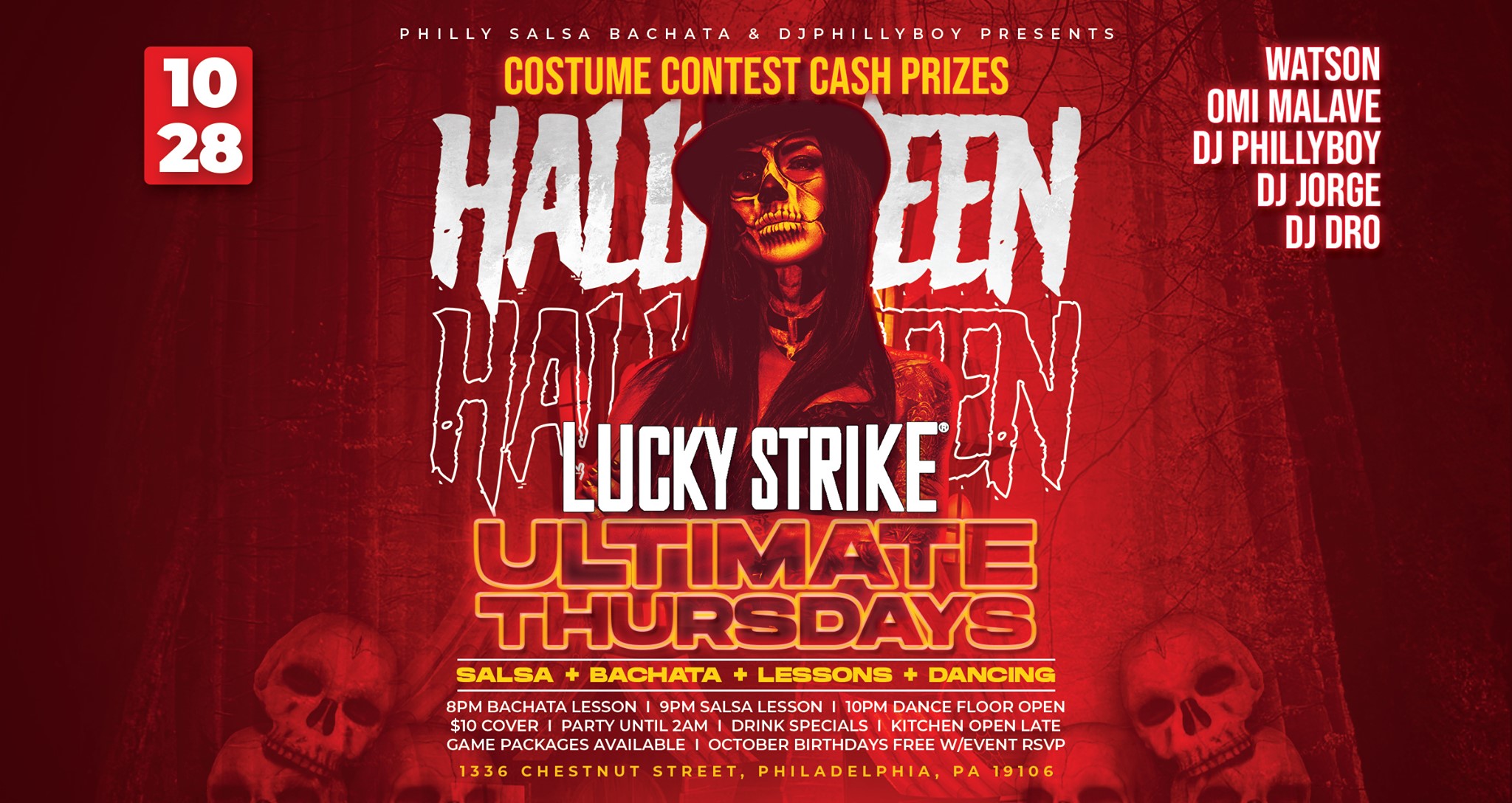 Lucky Strike Ultimate "Halloween" Thursdays - Philly's Favorite Salsa & Bachata